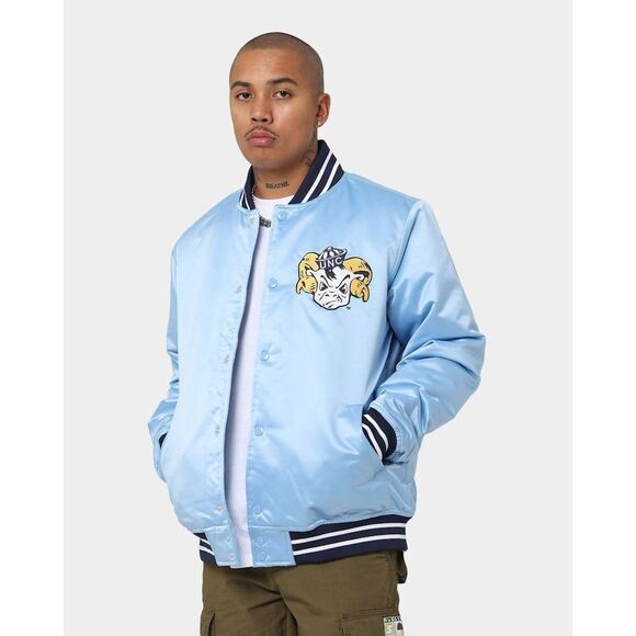 Mitchell and Ness University Of North Carolina Tar Heels Heavyweight Satin Jacke - Picture 1 of 11